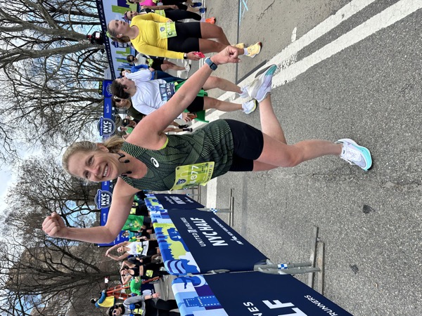 Michelle finishing the NYC Half Marathon